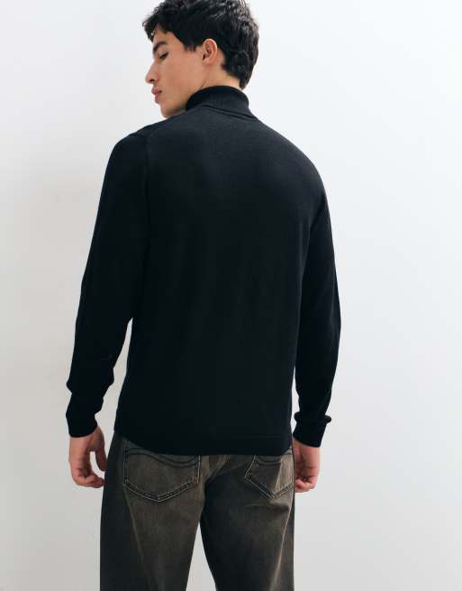 ASOS DESIGN knitted merino wool roll neck in taupe, 2 of 5