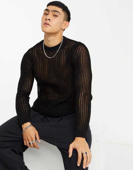 Black 2025 mesh jumper