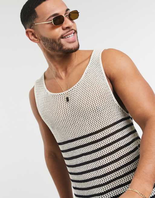 Mens knit tank top, 51% wył duża obniżka 