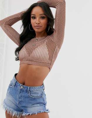 asos mesh crop top