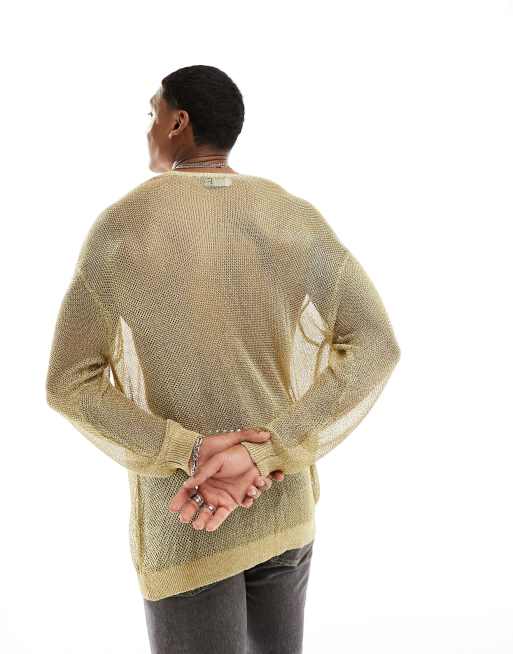 Gold 2025 mesh sweater