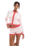 [ASOS DESIGN] ASOS DESIGN knitted micro short in red and pink (Part of a set) XS Pink