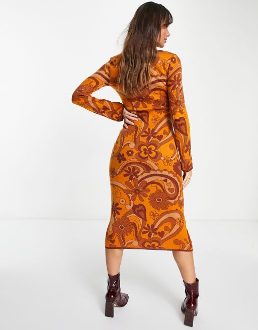 70s style midi store dress