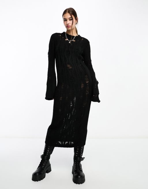 Distressed 2025 midi dress