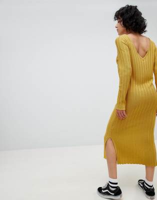 ASOS DESIGN knitted midi dress in wide 