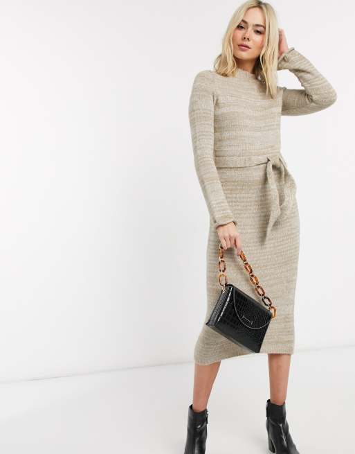 Knit dress with belt sale