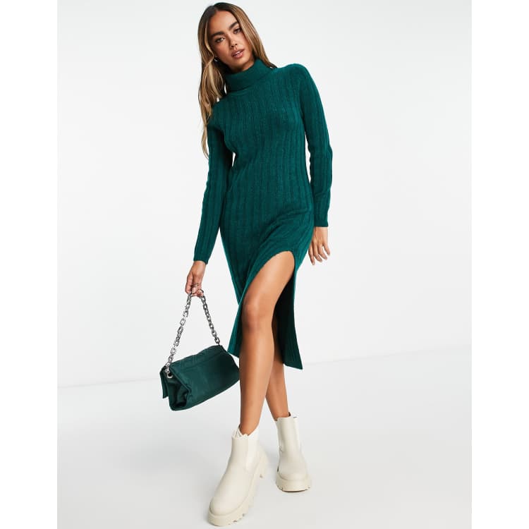 Dark green 2025 knitted dress