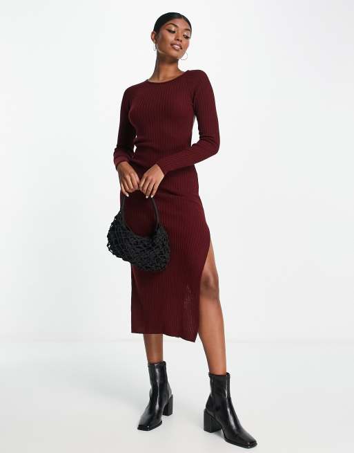 Dark red midi store dress