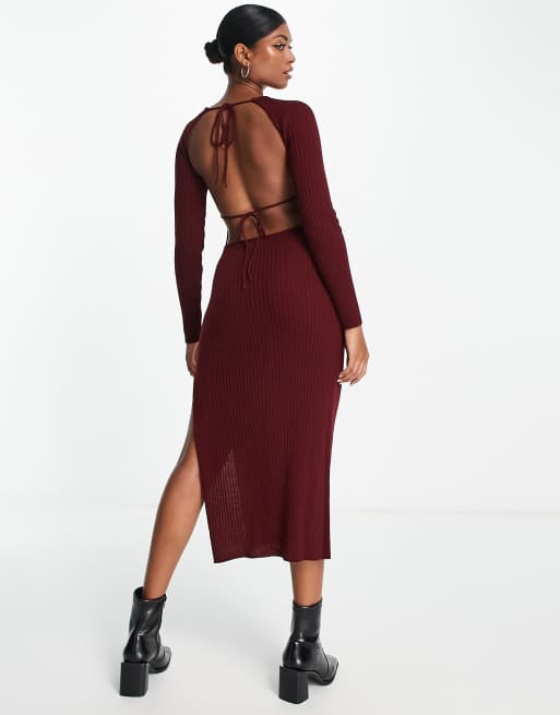 Asos red midi clearance dress