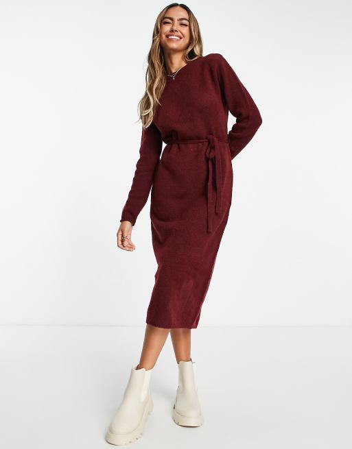 Dark red jumper dress sale