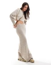 Pieces denim maxi skirt in light blue