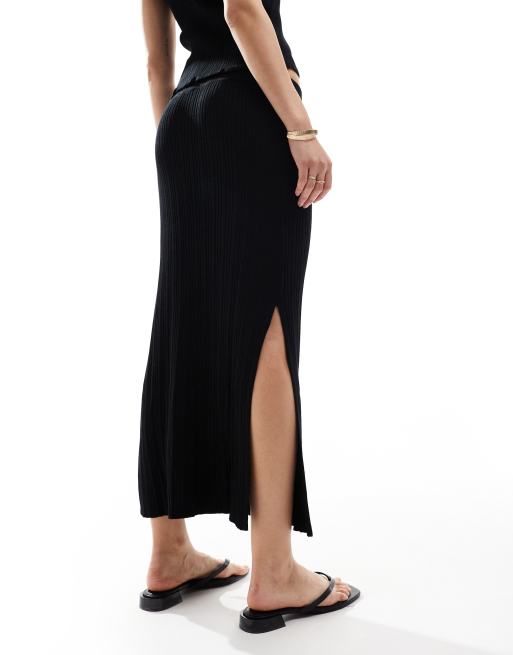 ASOS DESIGN knitted midi skirt in black - part of a set, 5 of 5