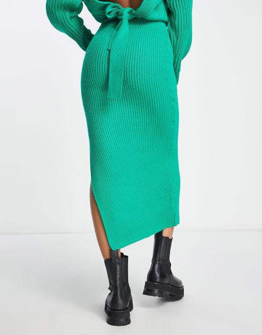 ASOS DESIGN knitted midi skirt in green - part of a set, 2 of 4