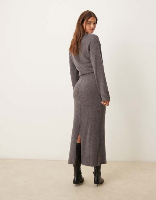 ASOS DESIGN knitted midi skirt in lambswool (part of a set), 3 of 5