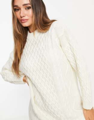 asos cable knit dress Threadbare cable knit maxi dress in cream