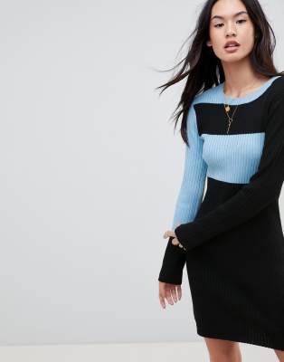 color block knit dress