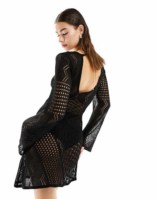 Knit Stitching Lace Bodycon Dress Knit Stitching Lace Bodycon Dress
