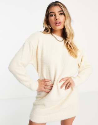 cream knit mini dress