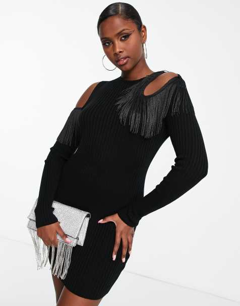 Asos black outlet dress sale