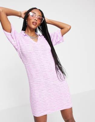 asos pink knitted dress