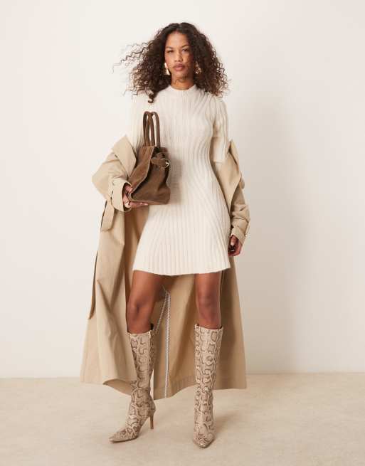 black knit dress long sleeve Short Black Knit Dress main image 0