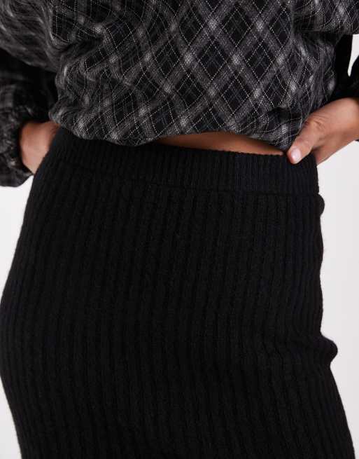 ASOS DESIGN knitted mini skirt co ord in black, 2 of 5