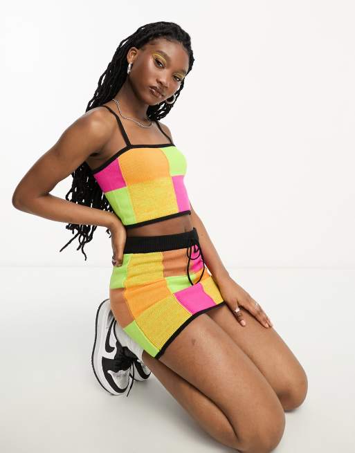 The Ragged Priest mini skirt in rainbow crochet patchwork - part