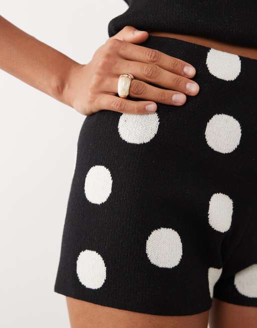 ASOS DESIGN knitted mirco short co-ord in polka dot, 2 of 5