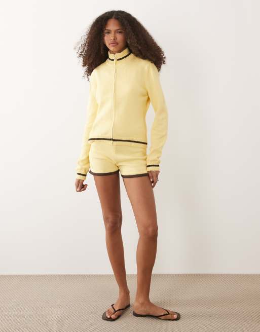 ASOS DESIGN knitted mirco shorts in buttermilk (part of a set), 2 of 5