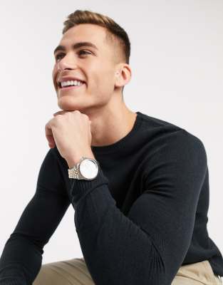 muscle fit knitted jumper