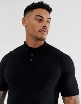 black polo shirt asos