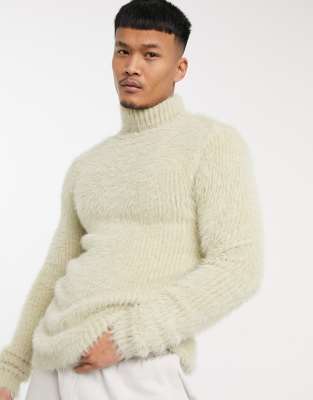 beige fluffy jumper