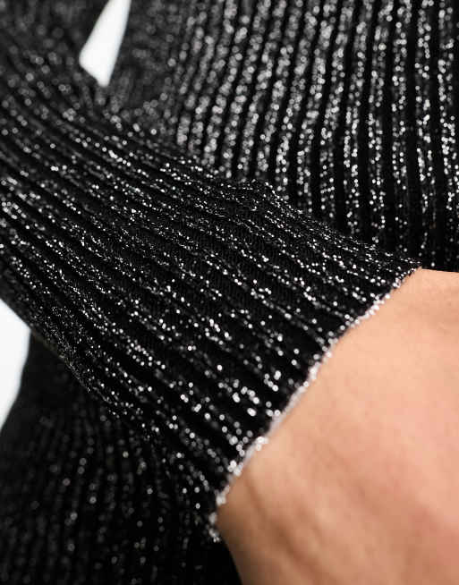 Black metallic sweater sale