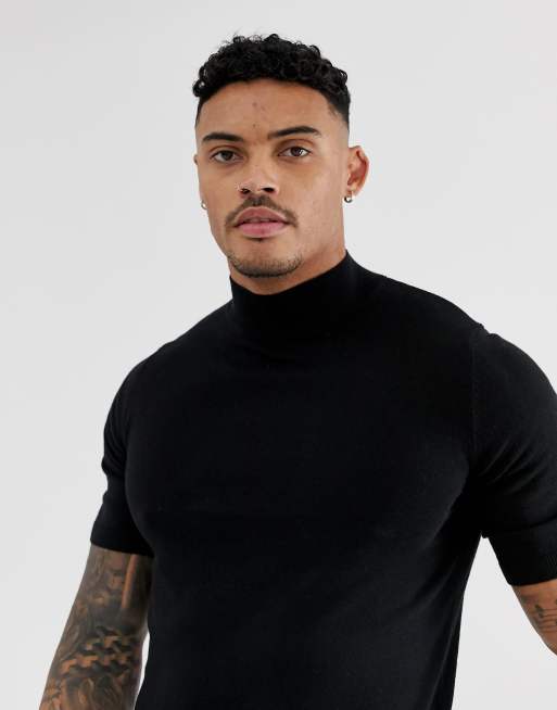 Black turtleneck shop t shirt mens