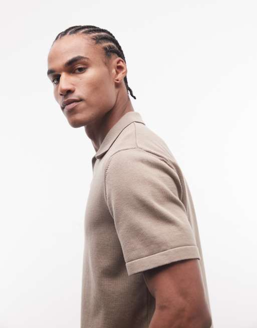 ASOS DESIGN knitted notch neck in stone (part of a set) , 3 of 5