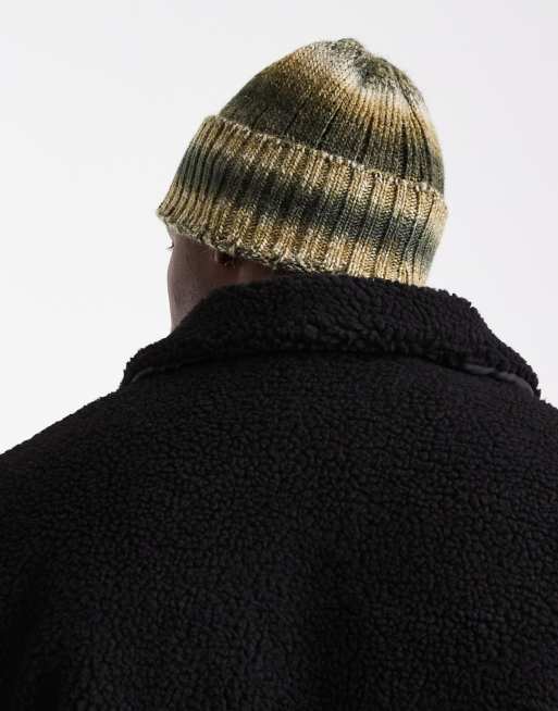 ASOS DESIGN knitted ombre beanie in green, 3 of 3