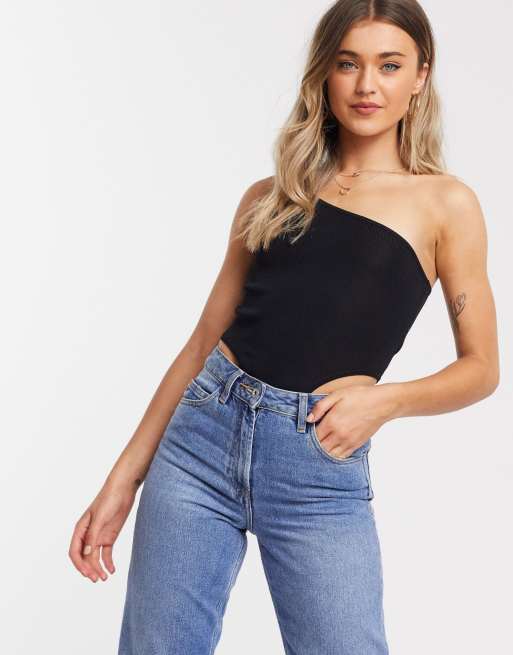 ASOS DESIGN knitted one shoulder bodysuit | ASOS