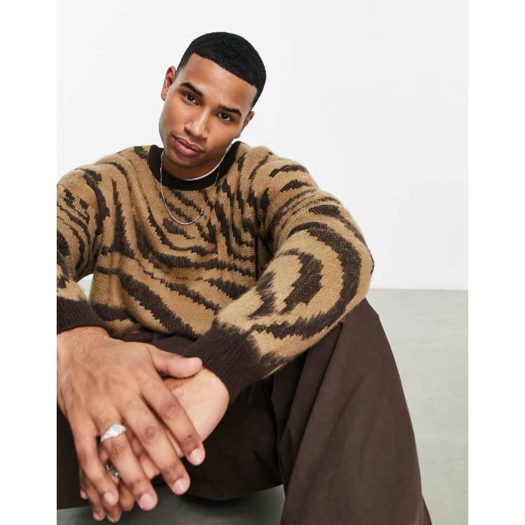 Mens animal print jumper sale