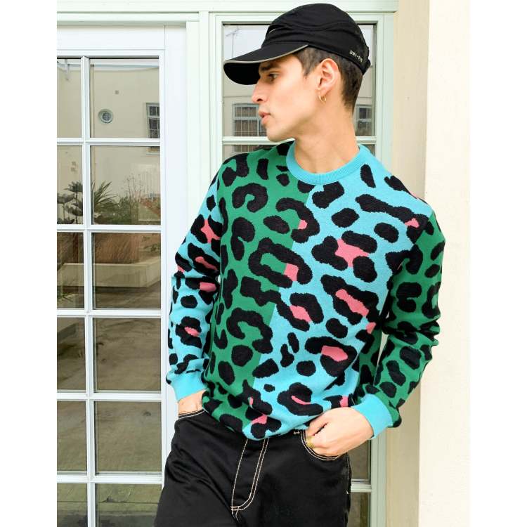 Cheetah print outlet sweater mens