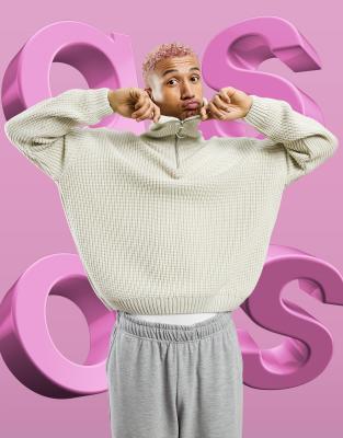 knit half zip sweater