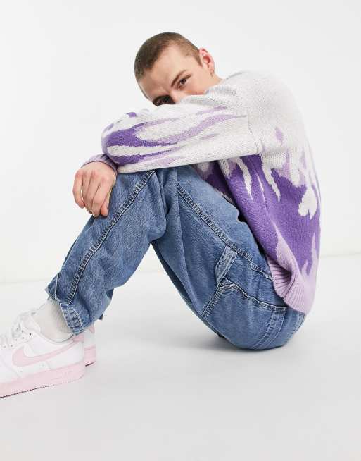 Asos Purple Flame Knitted Sweater ASOS DESIGN Knitted