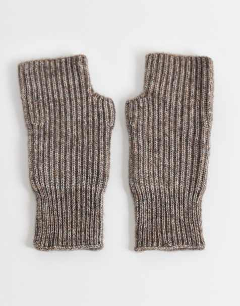 ASOS DESIGN knitted palm warmer in mink - view 1