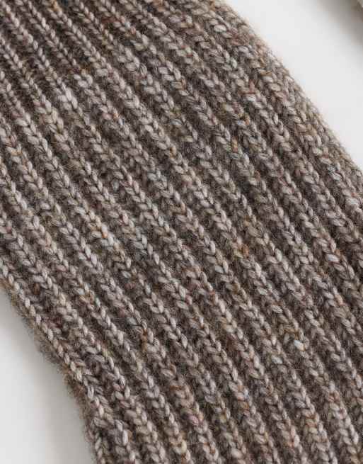 ASOS DESIGN knitted palm warmer in mink, 2 of 3