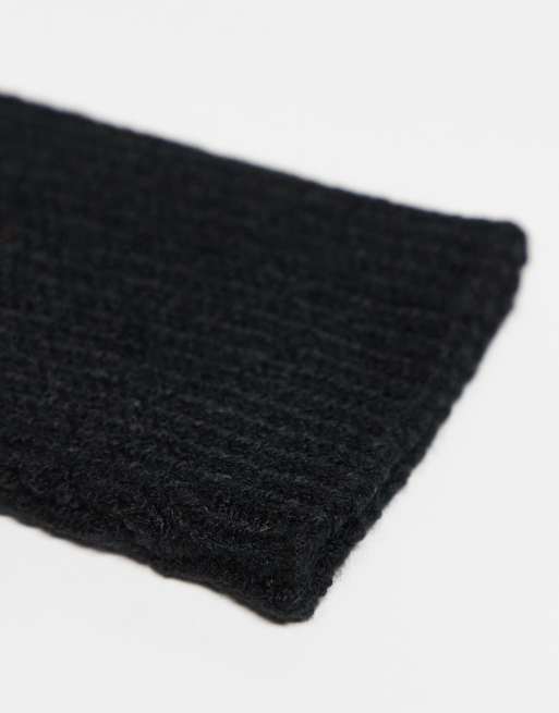 ASOS DESIGN knitted palm warmers in black