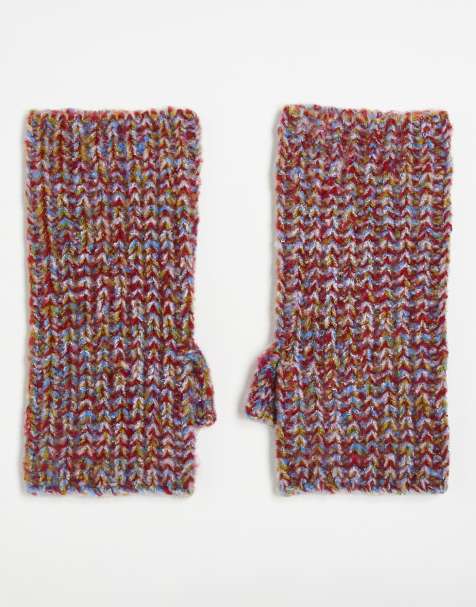 ASOS DESIGN knitted palmwarmer in mix knit in multi - view 1