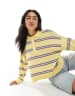 ASOS DESIGN knit polo top in yellow stripe
