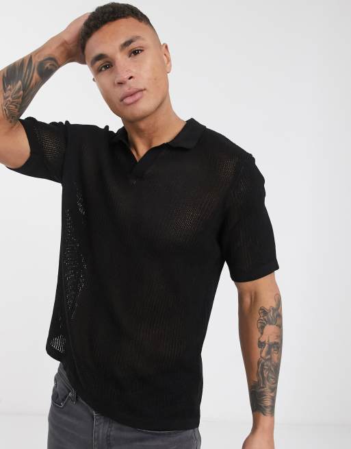 asos knitted polo shirt