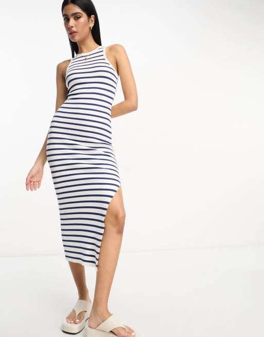 Asos striped midi dress best sale