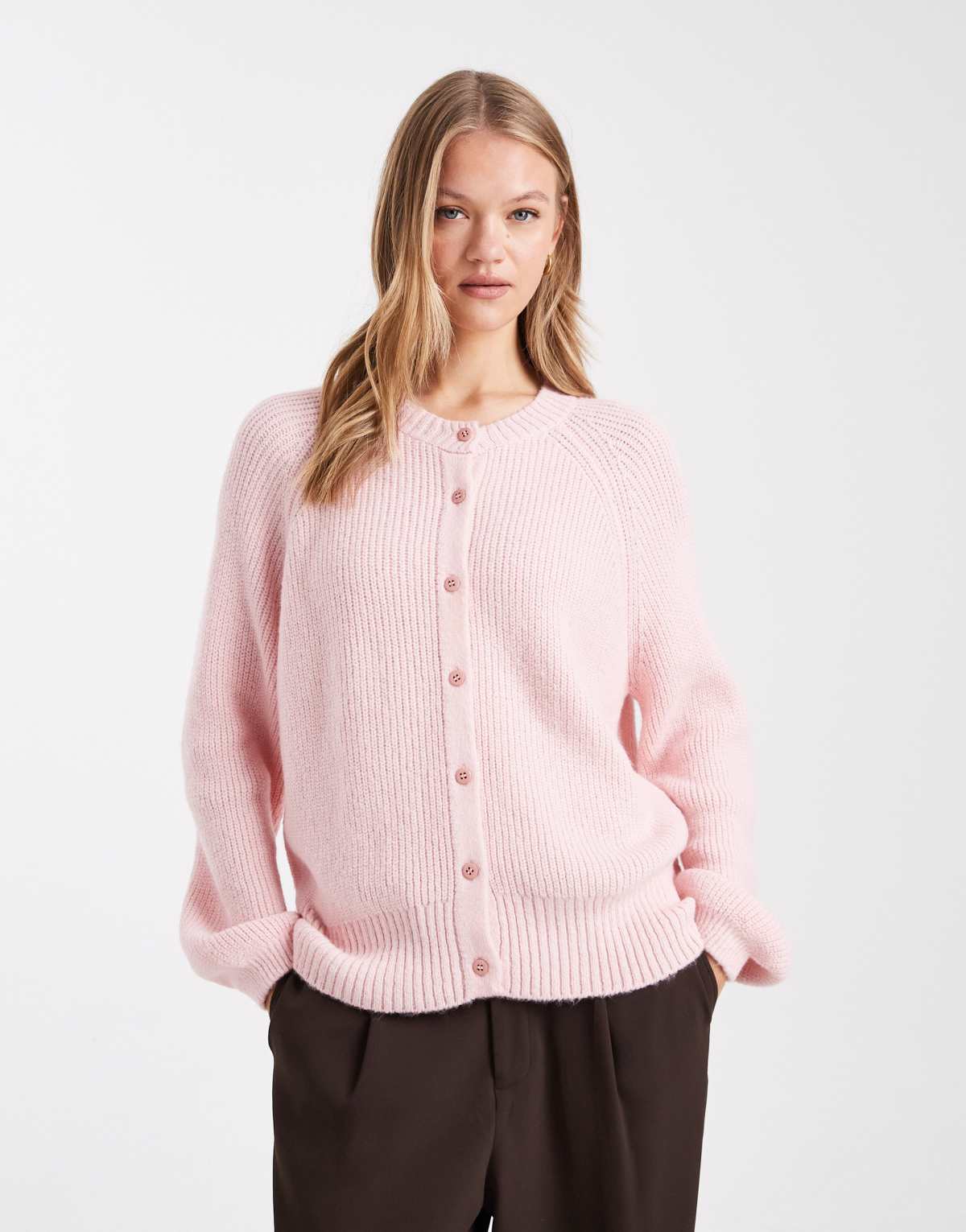 ASOS DESIGN knitted raglan cardigan