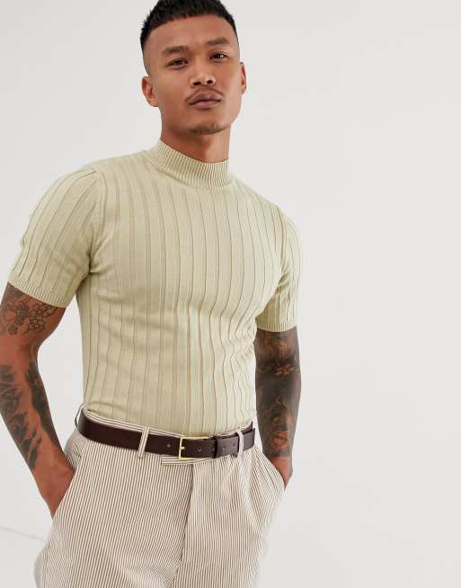 Short sleeve ribbed on sale turtleneck